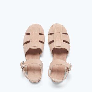Freda Salvador Sera Fisherman Sandal in Blush Suede, Size 9.5